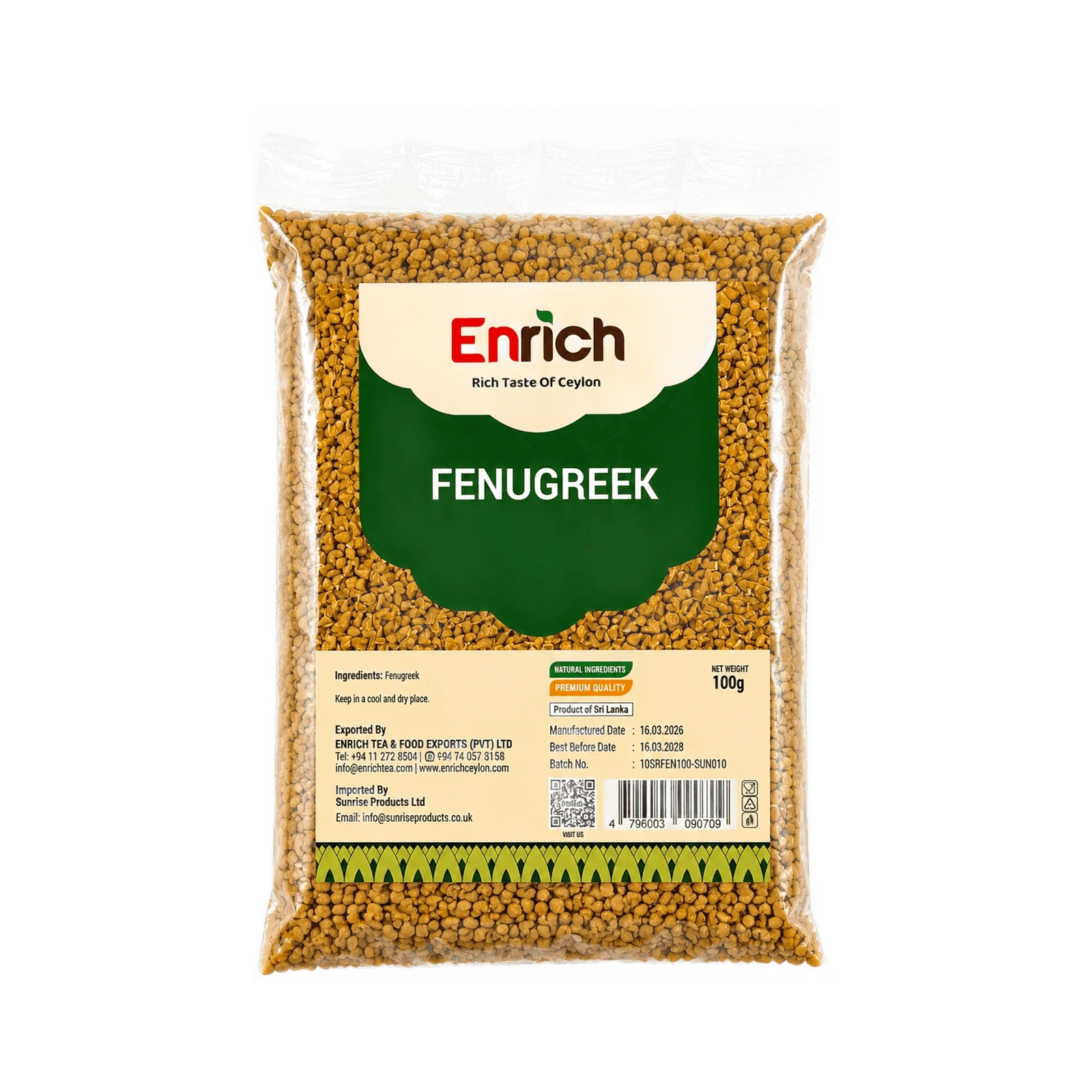 Enrich Fenugreek Whole 100g